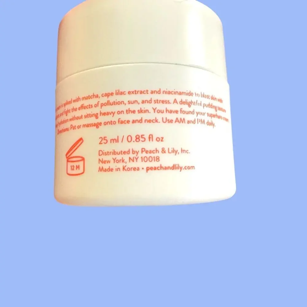Peach and Lily 2 Piece Skincare Set Matcha Pudding Cream Hydrating Gel Cleanser